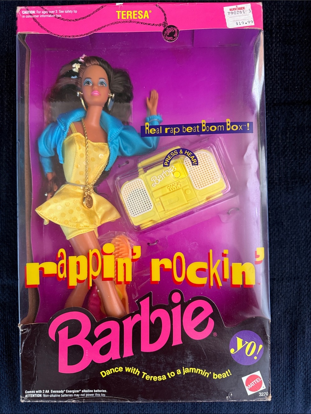 1991 Vintage RAPPIN' ROCKIN' CHRISTIE #3265 NRFB w BOOM BOX New